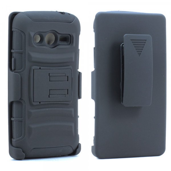 Wholesale Samsung Galaxy Avant G386 Armor Holster Combo Belt Clip (Black)